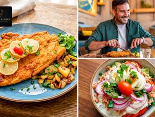 3-gangen (XXL-)schnitzeldiner of -lunch