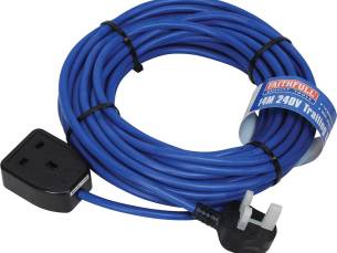 Faithfull Extension Trailing Lead 13amp Blue Cable 240v 240v