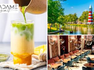 Matcha met een smaakje + melk naar keuze bij Madame Simit