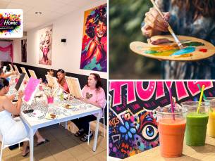 Sip & Paint-schilderworkshop (2 uur) incl. schildermaterialen + drankje + snack in hartje Lelystad