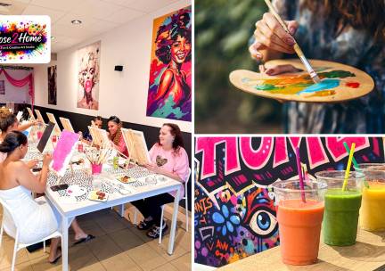 Sip & Paint-schilderworkshop (2 uur) incl. schildermaterialen + drankje + snack in hartje Lelystad