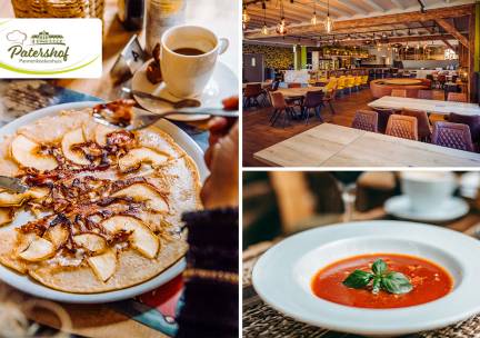 2-gangen pannenkoekdiner of kidsmenu bij Pannenkoekenhuis Patershof