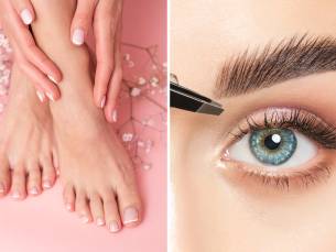 Pedicurebehandeling en/of wenkbrauwen epileren of harsen