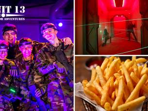 Lasergame (1 of 2 uur) + friet + eventueel Laser Maze (1 uur)