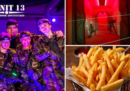 Lasergame (1 of 2 uur) + friet + eventueel Laser Maze (1 uur)