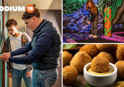 Prison Island (1 of 1,5 uur) + evt. GlowGolf (19 holes) + bitterballen bij Podium19
