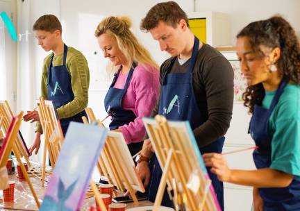 Schilderworkshop voor volwassenen en/of kinderen (2 of 2,5 uur) + drankje + lekkernij