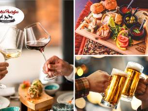 High wine of high beer + hapjesplank of hapjes per ronde