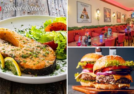 Burger naar keuze + friet + salade of 3-gangen keuzediner bij Q Global Kitchen