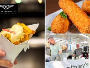 Frietkar voor max. 35 personen op locatie + onbeperkt friet, snacks en sauzen (2 uur)