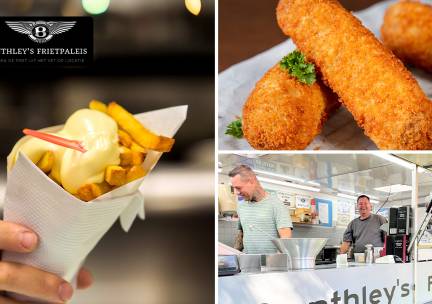 Frietkar voor max. 35 personen op locatie + onbeperkt friet, snacks en sauzen (2 uur)