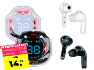Draadloze TWS Oordopjes Doorzichtig - Vandaag 1+1 GRATIS! ...