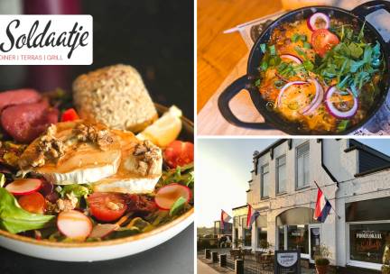 3-gangendiner Ã  la carte met brood en dips bij 't Soldaatje