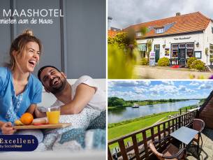 Overnachting voor 2 tot 4 + evt. ontbijt aan de Maas