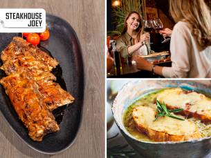 3-gangendiner à la carte of All-You-Can-Eat spareribs bij Steakhouse Joey