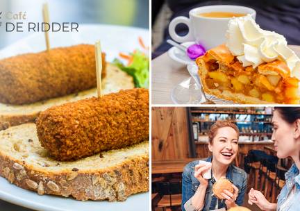 Warme drank naar keuze + gebak of 2-gangenlunch