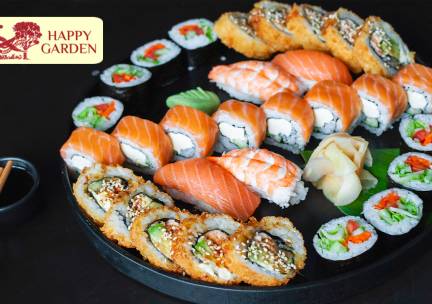 Sushibox naar keuze (24 of 81 stuks) voor afhaal bij Happy Garden