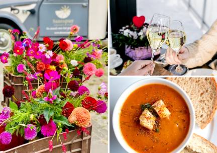 Pluktuinarrangement + hapjes en drankjes bij De Santspuy