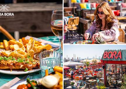 Hoofdgerecht naar keuze + evt. brood met dip bij Bora Bora Beachfoodclub