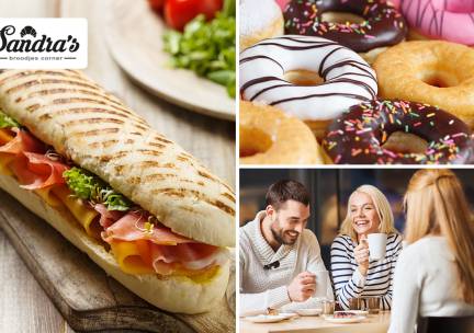 Koffiespecial + donutproeverij of panini bij Sandra's Broodjes Corner