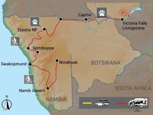 Namibië Desert & Caprivi (17 dagen)