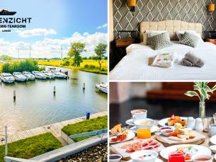 Overnachting voor 2 aan het water + ontbijt + late check-out + evt. lunch