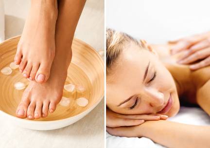 Massage naar keuze (30 min) of voetenwellness (45 min)