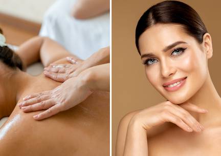 Rug-, nek- en schoudermassage (30 min) of luxe gezichtsbehandeling (75 min)
