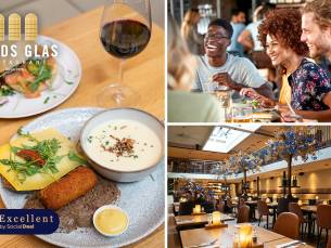 Soep + flammkuchen naar keuze bij Gouds Glas