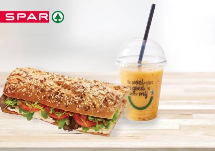 Belegd broodje + sapje of smoothie bij SPAR Oud Vossemeer