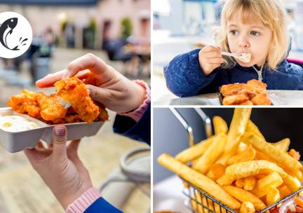 Compleet kibbelingmenu incl. friet + saus + frisdrank