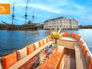 Luxe rondvaart (60 min) + live gids + (cocktail)bar aan boord