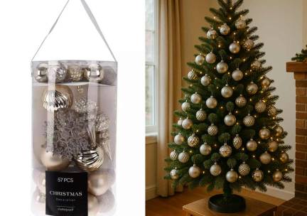 UITVERKOOP: 57-Delige Set Kerstballen Creme - Complete Versiering Voor Een ...