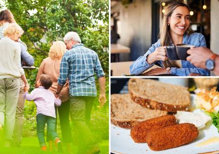 Wandel- of fietsarrangement incl. koffie/thee, gebak en 2-gangenlunch of borrelplank