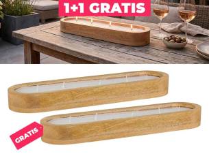 Citronellakaars In Houten Houder Tegen Muggen