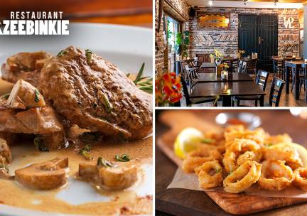 4-gangen keuzediner (gamba's of varkenshaas) bij Zeebinkie