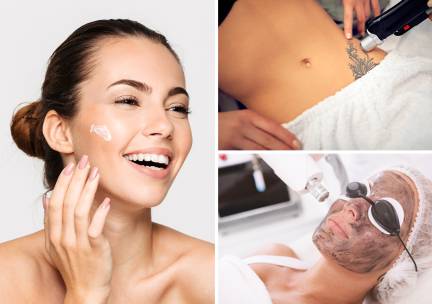 Couperosebehandeling, carbon peeling-masker of tatoeage verwijderen