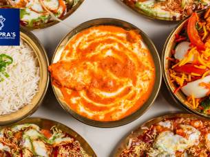 Indiase thali of 3-gangen keuzediner bij ChopraÂ´s Indian Restaurant