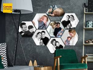 Hexagon collage via CanvasCompany (8 stuks)