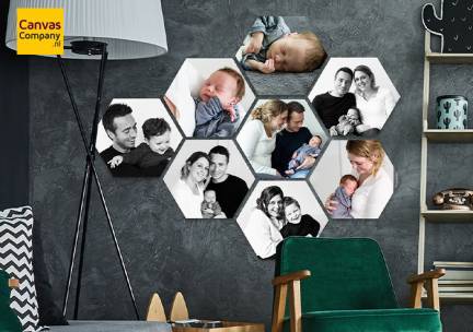 Hexagon collage via CanvasCompany (8 stuks)