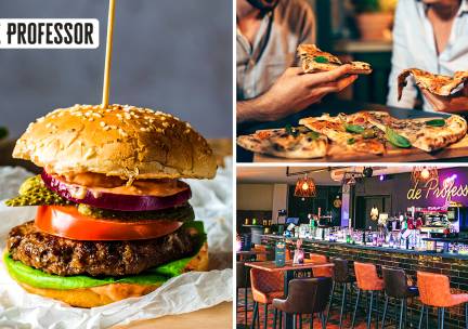 Hoofdgerecht + nagerecht en/of onbeperkt drinken (2u) bij Café de Professor