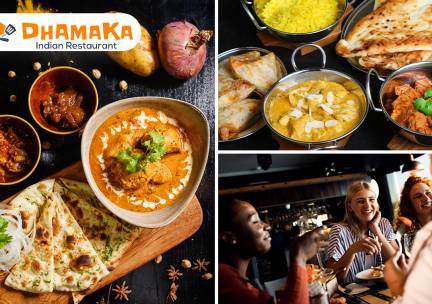 Indiaas 3-gangendiner naar keuze bij Dhamaka Indian Restaurant