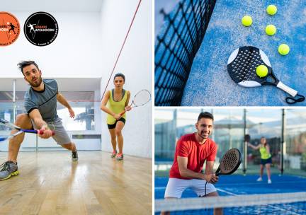 Huur squashbaan (45 min) of padelbaan (1 uur)