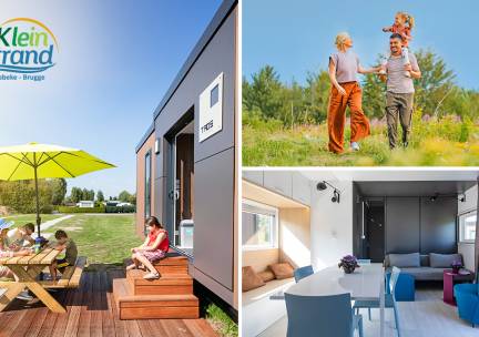 Overnachting in luxe chalet of glampingtent + late check-out + meer nabij Oostende