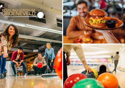 Bowlen (1 uur) + hoofdgerecht (2 t/m 7 pers.) bij Bowlingcentrum Groeneveld