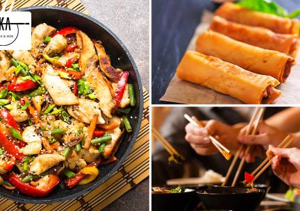 Mini loempia's + wokgerecht naar keuze bij Ika Food