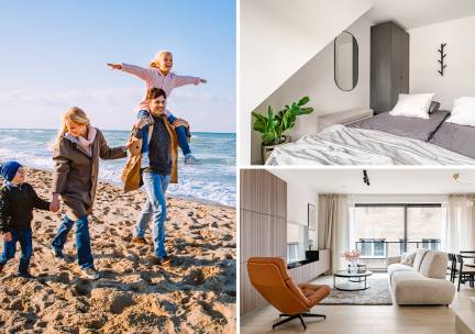 Overnachting(en) voor 4 tot 6 in een luxe triplex appartement in hartje Blankenberge