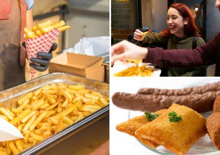 Frietkar voor 30 personen op locatie + onbeperkt friet, snacks en sauzen (1,5 uur)