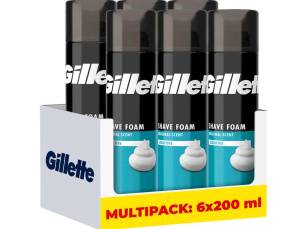 6x200ml Gillette Sensitive Shave Foam - Met Aloë Voor De Gevoelige Huid! ...