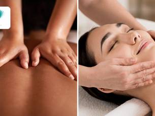 Gezichtsbehandeling + evt. guasha (40 of 75 min) of ontspanningsmassage (60 min)